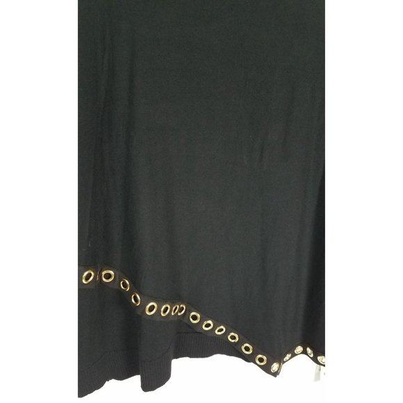 I.N.C Woman Sz. 2X Black Lightweight Sweater W/ Gold/Suede Details NWT - Picture 3 of 7